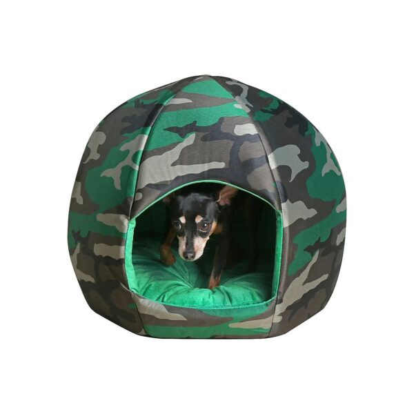 Themed Camouflage Pet Bed for Small Pets with Unique Igloo Design