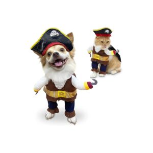 Themed Pet Apparel with Pirate Hat and Machete Toy for Small Medium Dogs and Cats