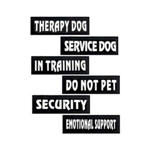 Therapy Dog Patches with Hook Backing for Animal Harnesses