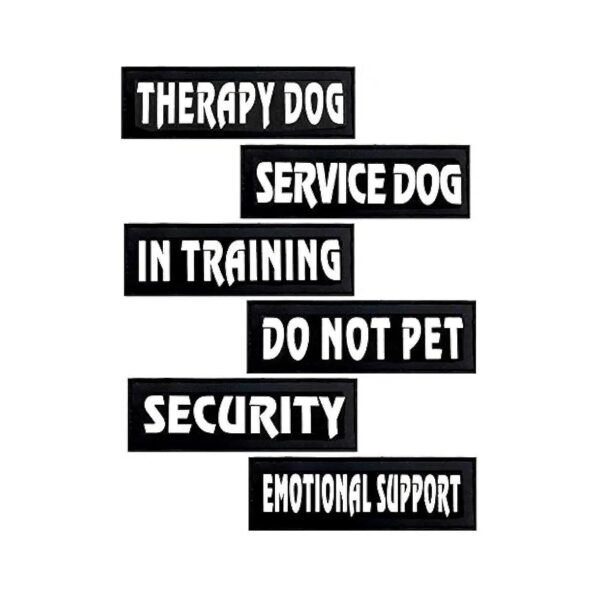 Therapy Dog Patches with Hook Backing for Animal Harnesses