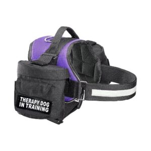 Therapy Dog Training Harness with Removable Patches for Safety and Saddle Bags for Travel