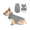 Thermal Dog Sweater for Cold Weather Small Size-Sherpa Inner Cable Knit Turtle Neck