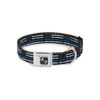 Thin Blue Line Flag Weathered Black Gray Blue Dog Collar Seatbelt Buckle 18-32 Inches