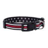 Thin Red Line Flag Polyester Dog Collar with Small Stars for Adjusted Size 11-15 Inches