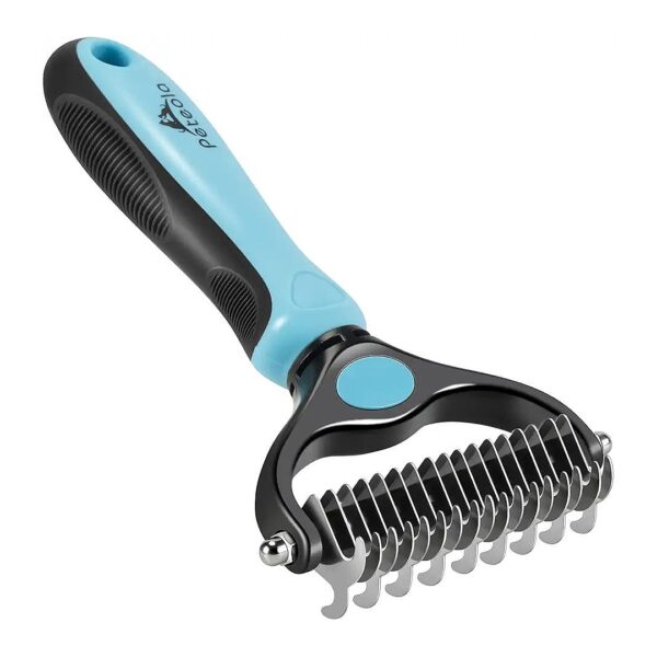 Thorough and Gentle Pet Grooming Brush for Cats and Dogs with Unique 2 Sided Design