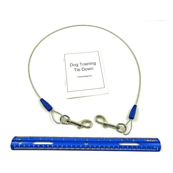 Three Foot Dog Training Tie Out Cable with Snap Hooks and Instructions