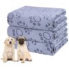 Three-Pack Fleece Pet Blanket, Paw Print Design, Soft and Durable for Puppy and Kitten