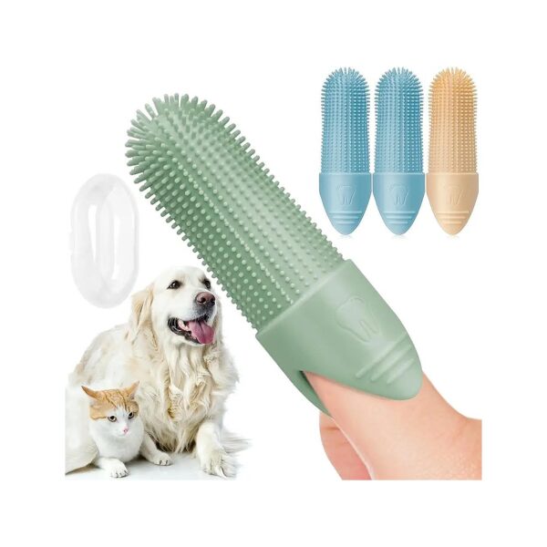 Three Sided Dog Toothbrush with Soft Bristles for Effective Teeth Cleaning