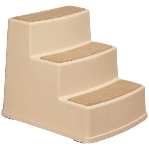 Three Step Tan Pet Stairs for Small to Medium Sized Dogs and Cats