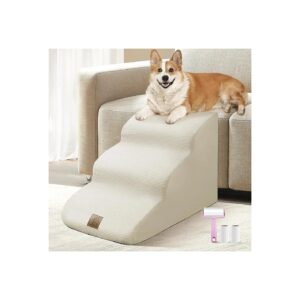 Three-Tiered Dog Ramp Ladder for Small Dogs and Cats with Non-Slip Bottom