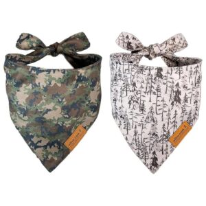 Tie Adjustable Bandanas for Dogs and Puppies Dual Layered Polyester Fabric