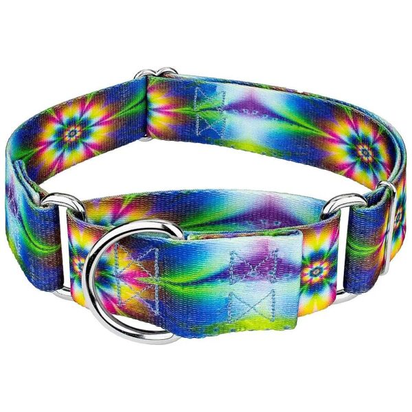 Tie Dye Flowers and Flowers Design Dog Collars Made in the USA