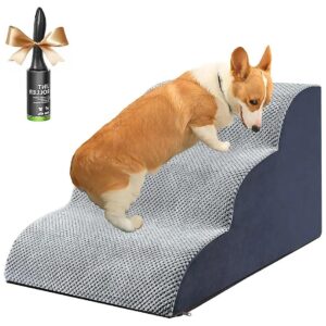 Tier Dog Steps with Non-Slip Ramp for Small Dogs to Get on Bed or Couch