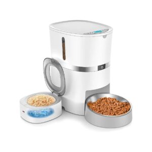 Timed Automatic Cat Feeder with Voice Recorder for Fresh Wet and Dry Food