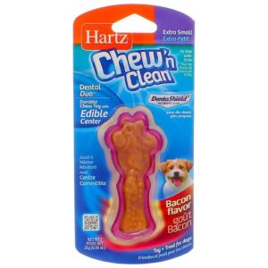 Tiny Dog Dental Duo Chew Toy and Treat Bundle, Bacon Flavor