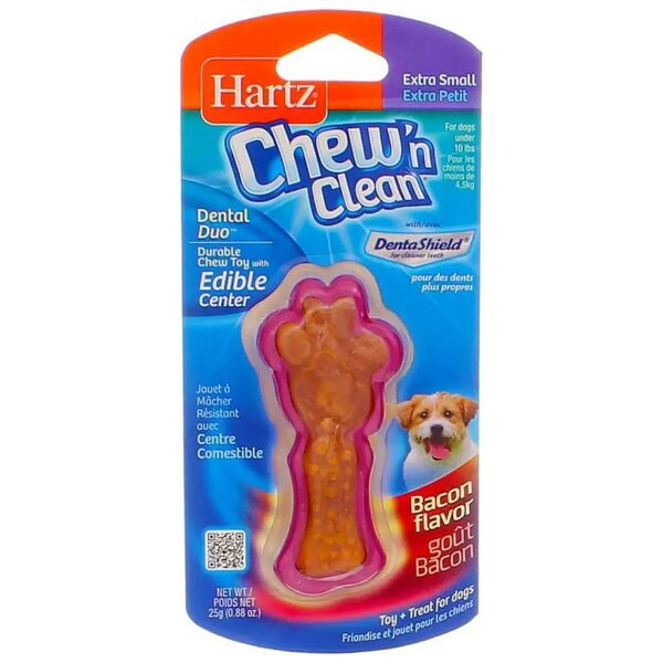 Tiny Dog Dental Duo Chew Toy and Treat Bundle, Bacon Flavor