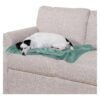 Tone Velvet Throw Blanket for Pets, Celadon Green, Waterproof, Machine Washable