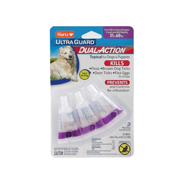 Topical Flea and Tick Treatment for Dogs and Puppies 31-60 Pounds