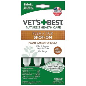 Topical Flea and Tick Treatment for Small Dogs Under 15lbs, 4 Month Supply