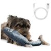 Touch-Activated Floppy Fish Dog Toy with Moving Tail for Interactive Play