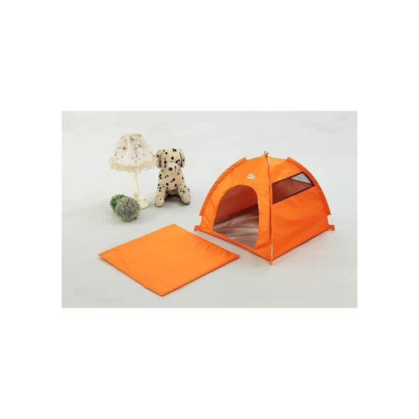 Touch Folding Orange Dog Tent for Pet Shelter and Indoor Outdoor Use