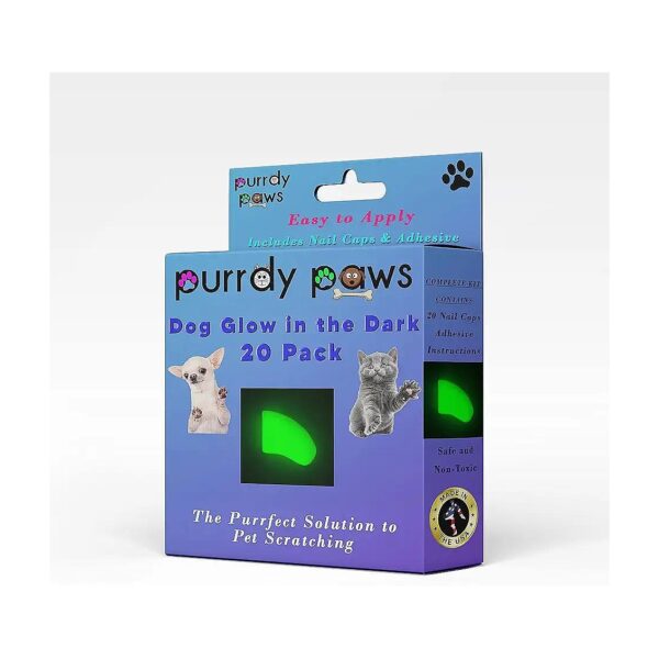 Toxic Glow-in-the-Dark Pet Nail Caps for Large Dogs - Easy to Remove