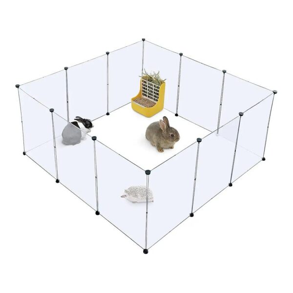 Transparent Color Plastic Portable Pet Playpen for Small Animals