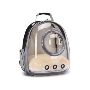 Transparent Pet Carrier Backpack for Small Puppies and Bunnies with Adjustable Straps