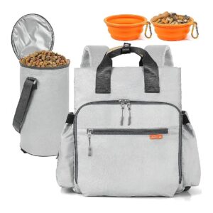 Travel Bag for Dogs with Food Container and BPA-Free Bowls