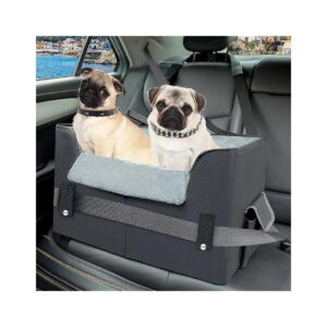 Travel-Friendly Car Seat for Small Dogs with Clip-On Leash