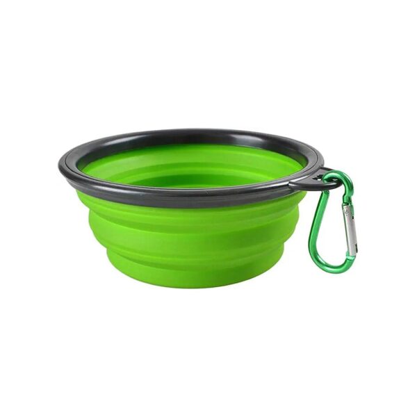 Travel Pet Bowl with Folding Design and Hanging Loop for Backpacks