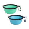 Travel and Outdoor Pet Feeding Solution with Collapsible Silicone Pet Bowls and Buckle