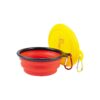 Traveling Pet Bowls Collapsible Foldable Red Yellow 2pack for Small Medium Breed Dogs