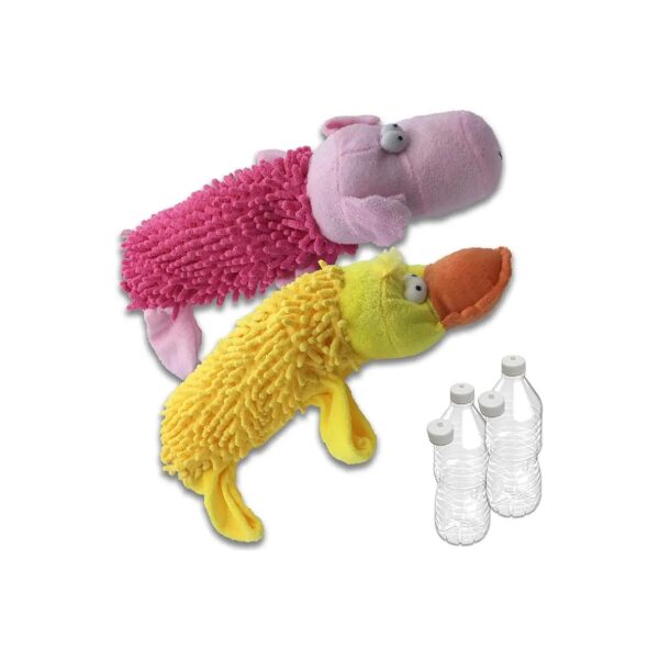 Treat Your Pet to the Best Shaggy Water Bottle Toy 2 Pack with Squeaks and Crackles