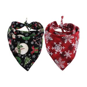 Triangular Bibs and Scarf Accessories for Dogs Cats with Holiday Print