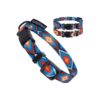 Tribal Aztec Print Nylon Dog Collar with Soft Adjustable Fit for Puppies to Adult Dogs