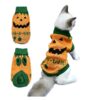 Trick or Treat Pumpkin Sweater for Small Dogs and Cats with Soft and Warm Acrylic Fabric