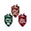 Trick or Treat Turkey Taster Merry Christmas Plaid Dog Bandana for Pet Fashion