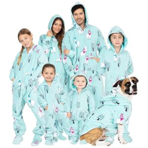 Triple Combed Chenille Fleece Footed Pajamas for Unisex Family Matching Hoodie Onesies