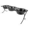 Triple Diner Feeder for Big Dogs with Rust-Resistant Stainless Steel Bowls