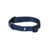 True Navy Solid Color Nylon Dog Collar for Small Dogs, Durable and Adjustable