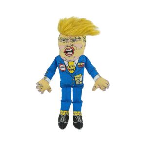 Trump Theme Dog Chew Toy with Squeaker and Soft Polyester Material, All Breed Sizes