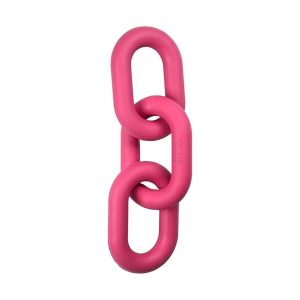 Tug of War Rubber Chain Link Toy with Bright Pink Color Scheme for Dogs