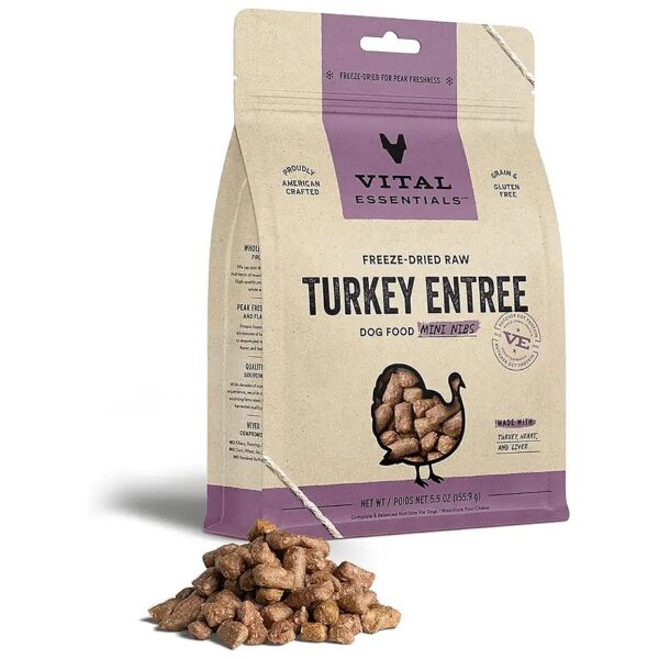 Turkey Freeze-Dried Dog Food for Brain Health, Skin, and Coat Wellness