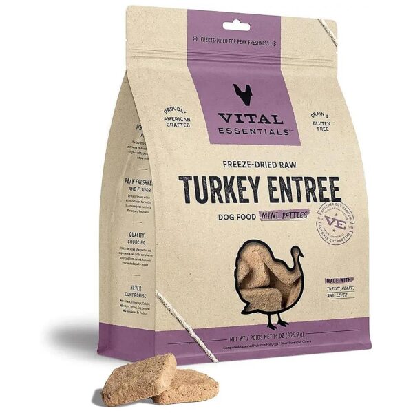 Turkey Mini Patties Freeze Dried Raw Dog Food for active lifestyles