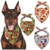 Turkey Pumpkin Printed Holiday Dog Collar Bandanas for Small Medium Large Dogs