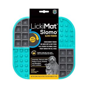 Turquoise Dog Lick Mat for Slow Feeding and Dental Health