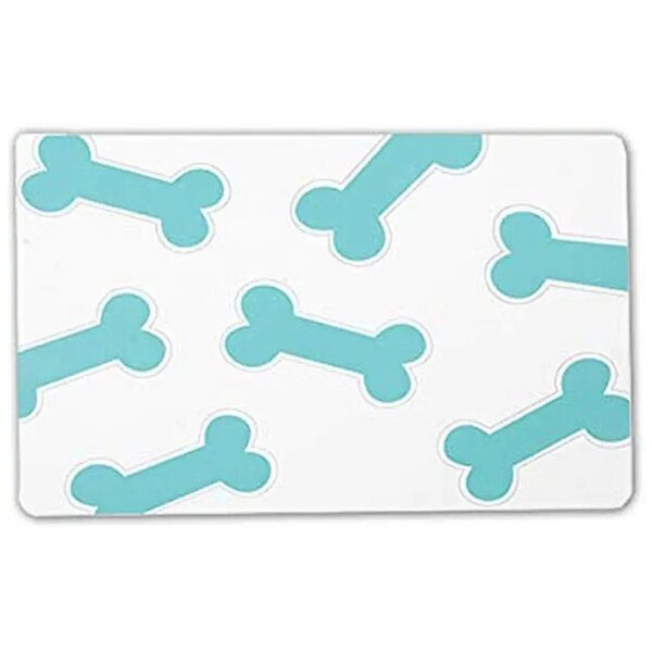 Turquoise Pet Dining Placemat with Bone Shape for Dog Owners