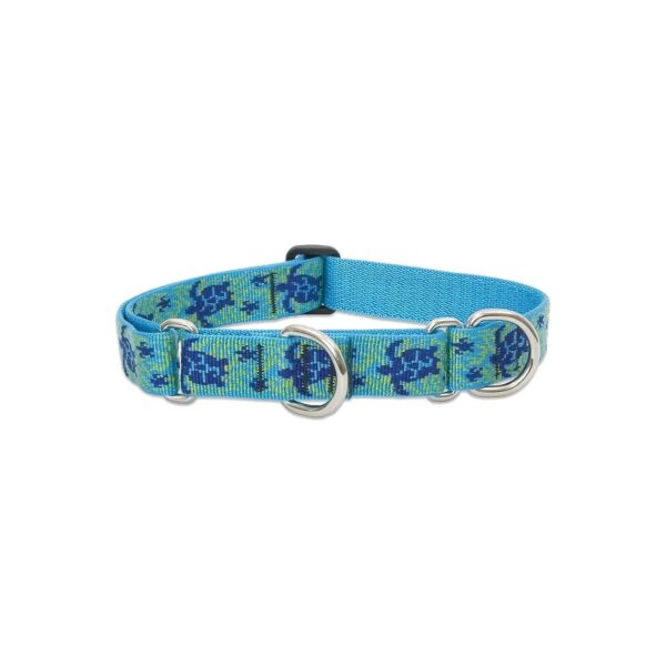 Turtle Reef Patterned Limited-Slip Martingale Collar for Dogs 19-27 inches