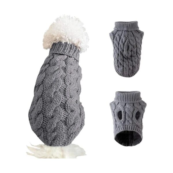 Turtleneck Knitted Dog Sweaters For Small Breeds Warm Puppy Clothes For Autumn Winter